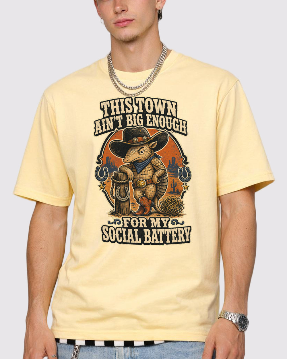 Social Battery Armadillo Graphic T-Shirt
