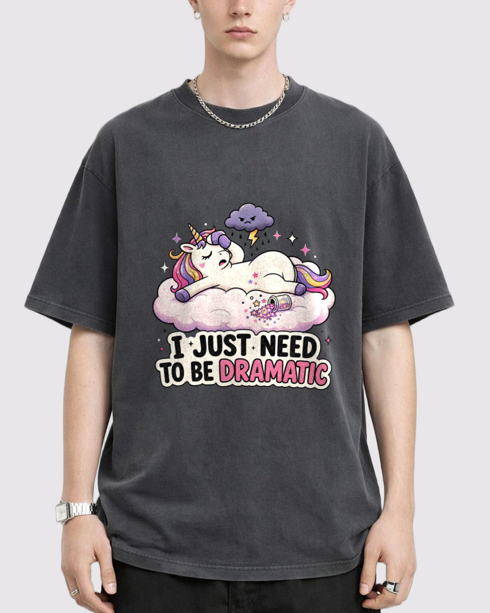 Dramatic Unicorn Graphic T-Shirt