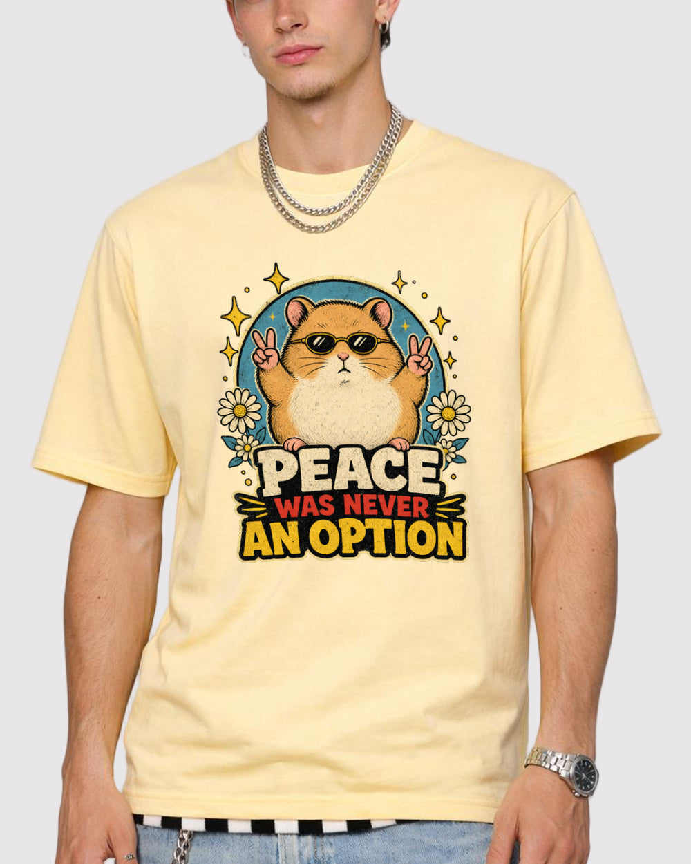 Peace Was Never An Option Otter Graphic T-Shirt