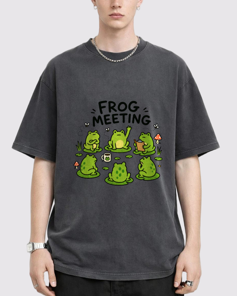 Frog Meeting Graphic T-Shirt