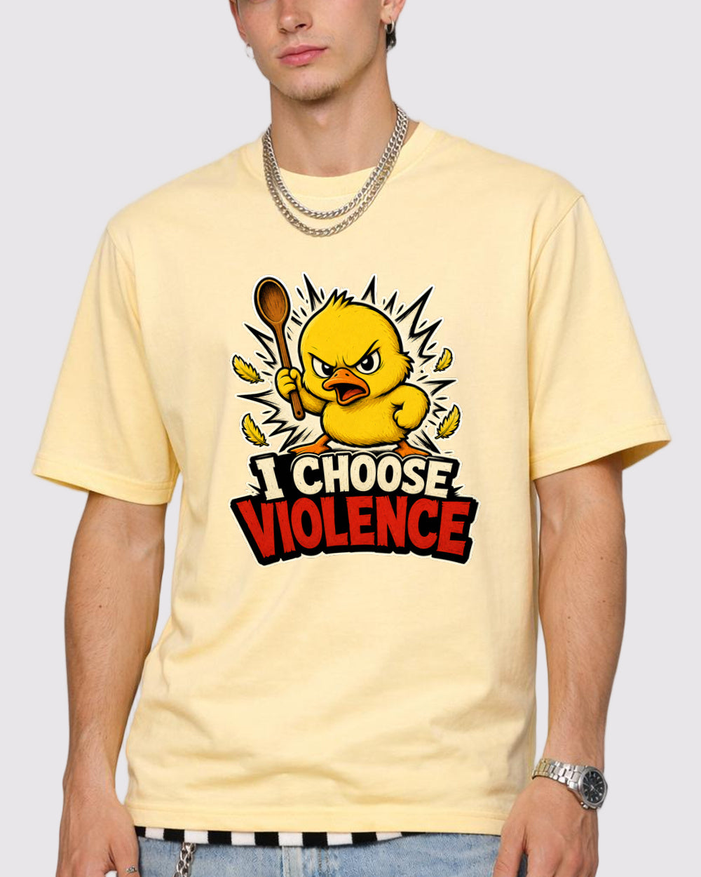 I Choose Violence Duck Graphic T-Shirt