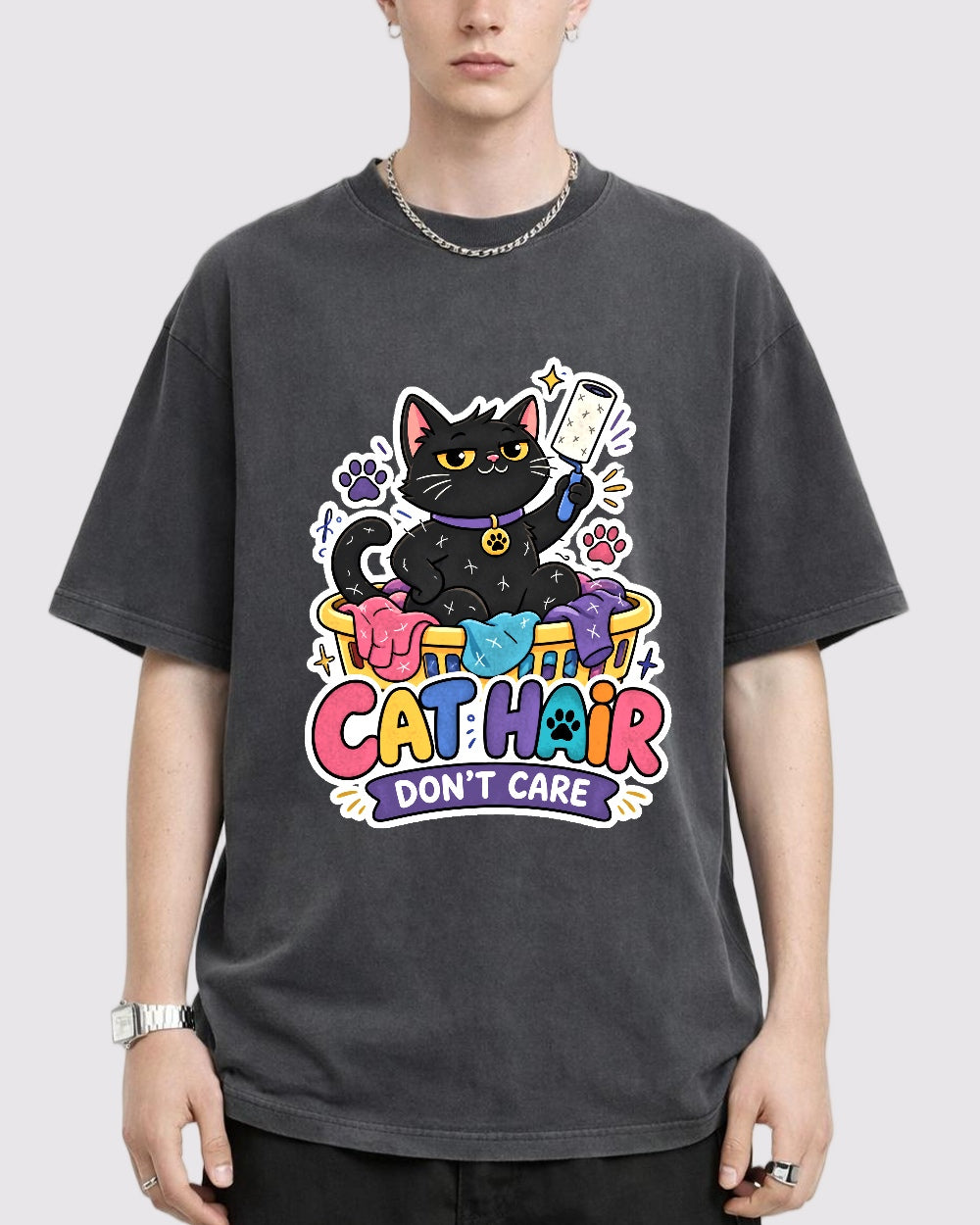 Cathair Don't Care Cat Graphic T-Shirt