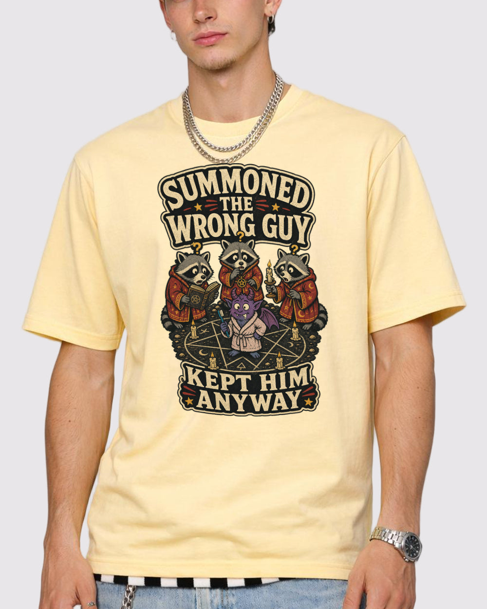 Wrong Guy Raccoons Graphic T-Shirt