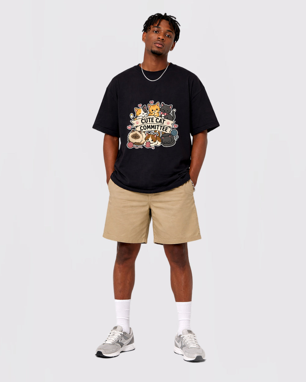 Cute Cat Committee Graphic T-Shirt
