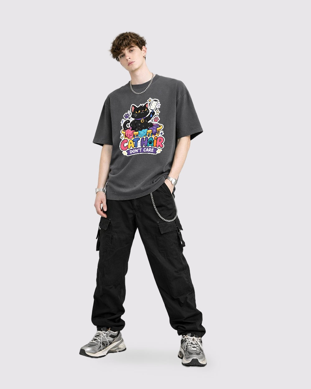 Cathair Don't Care Cat Graphic T-Shirt