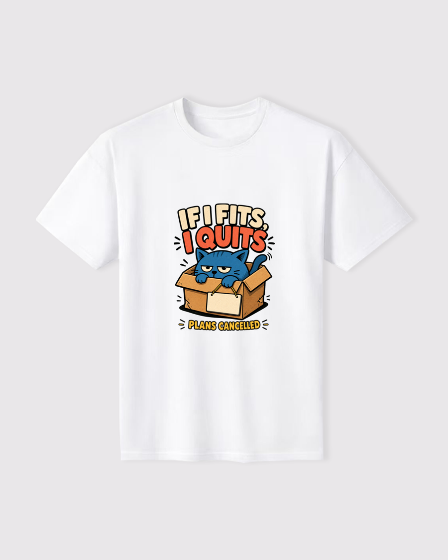 If I Fits I Quits Cat Graphic T-Shirt