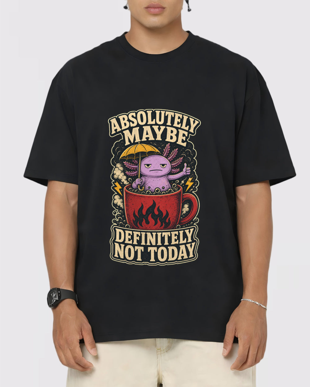White Absolutely Maybe Graphic T-Shirt primary front view 1 image