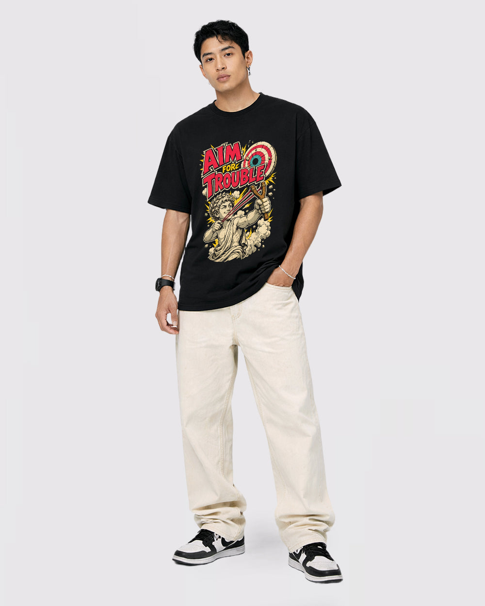 Aim Fore Trouble Sports Graphic T-Shirt, full body fit view, image 2