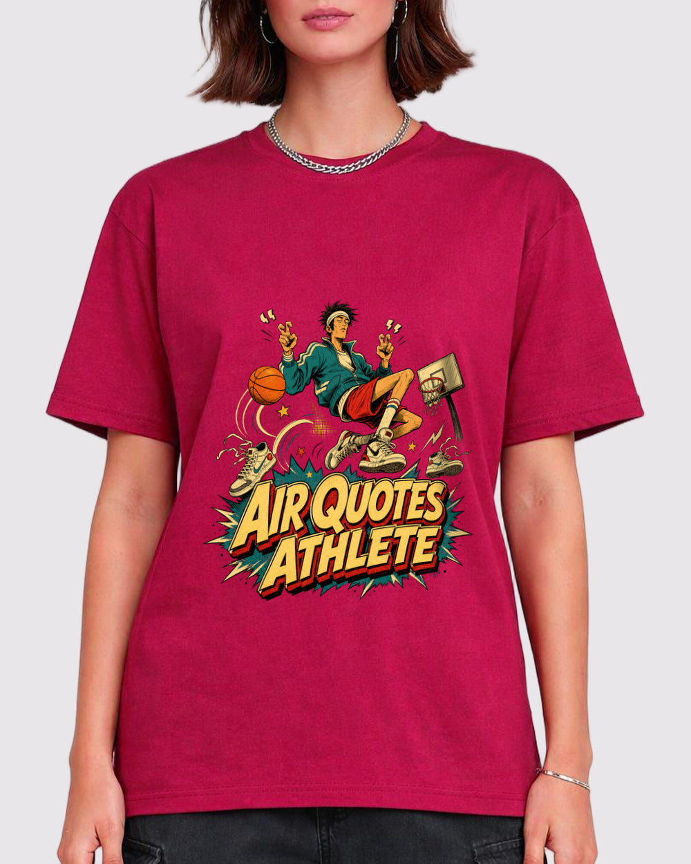 White Air Quotes Athlete Graphic T-Shirt primary front view 1 image
