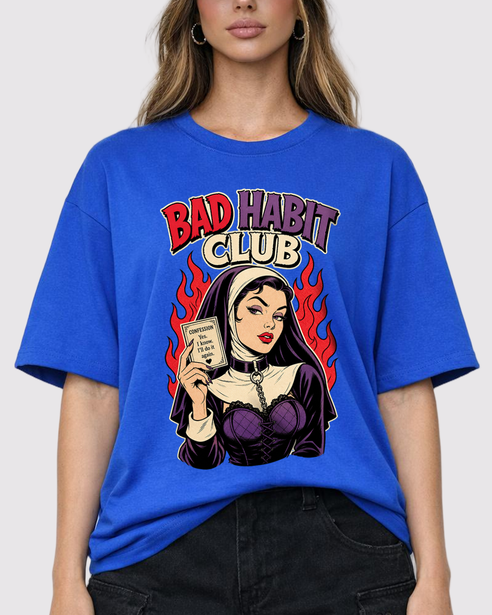 Bad Habit Club Retro Graphic T-Shirt, primary front view, image 1