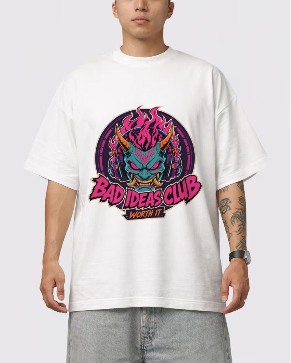 White Bad Ideas Club Graphic T-Shirt primary front view 1 image