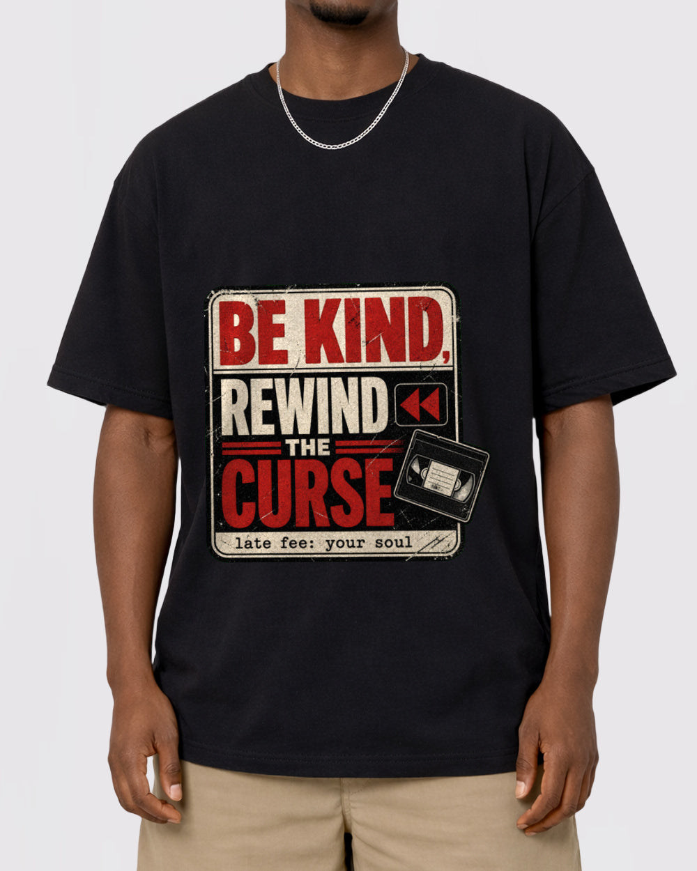 Be Kind, Rewind The Curse Dark Graphic T-Shirt, primary front view, image 1
