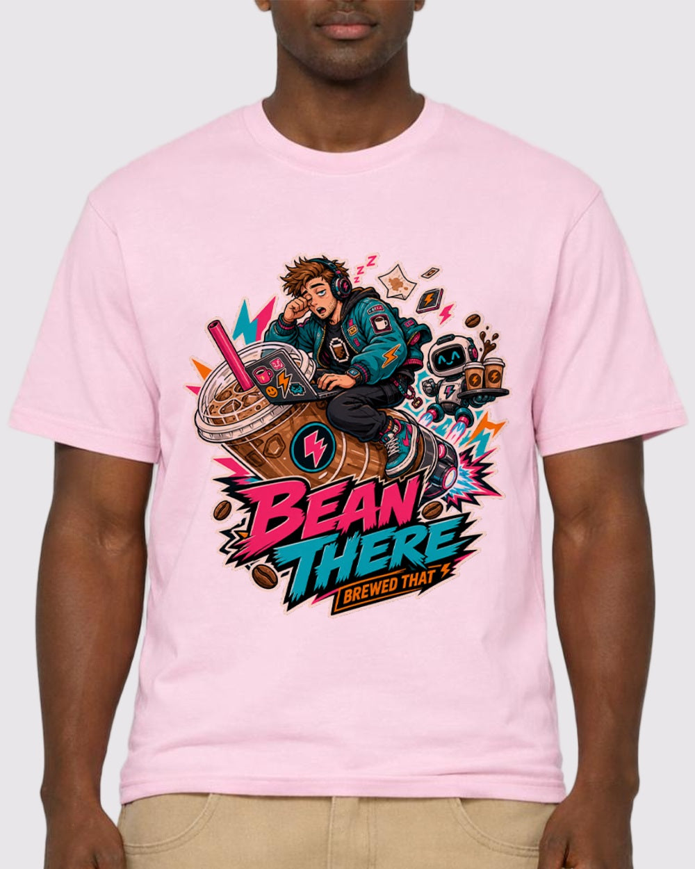Bean There Brewed That Streetwear Graphic T-Shirt, primary front view, image 1
