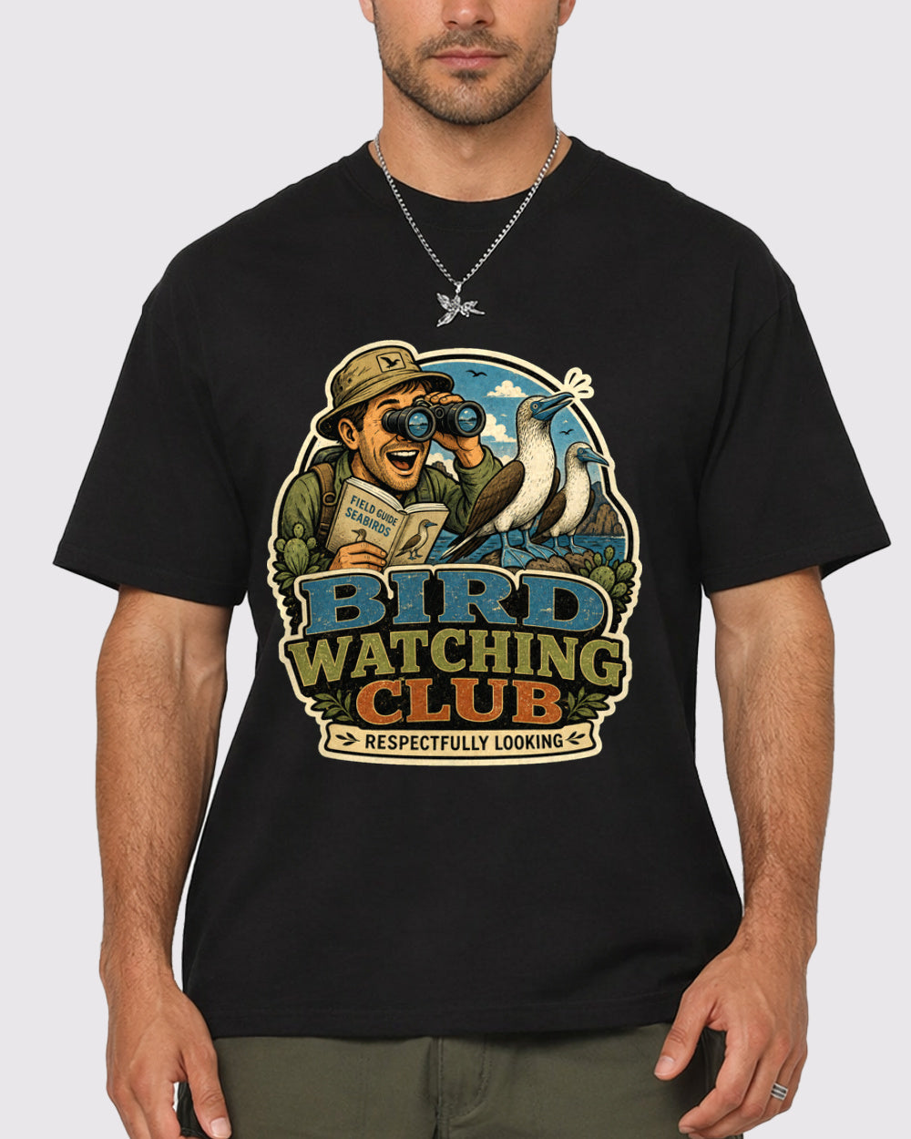 White Bird Watching Club Graphic T-Shirt primary front view 1 image
