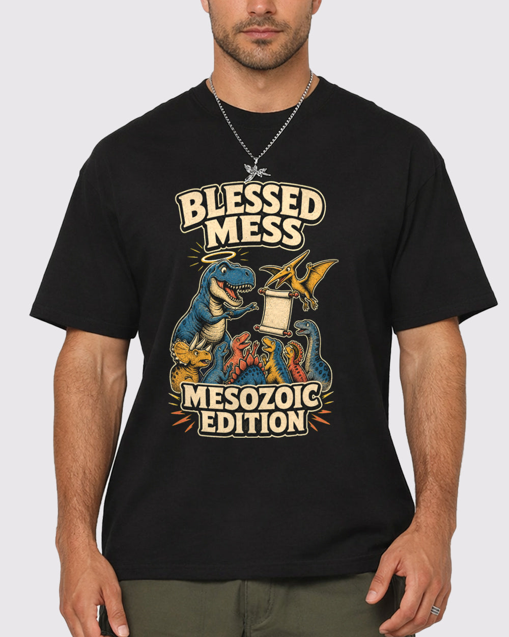 Blessed Mess Mesozoic Edition Animal Graphic T-Shirt, primary front view, image 1