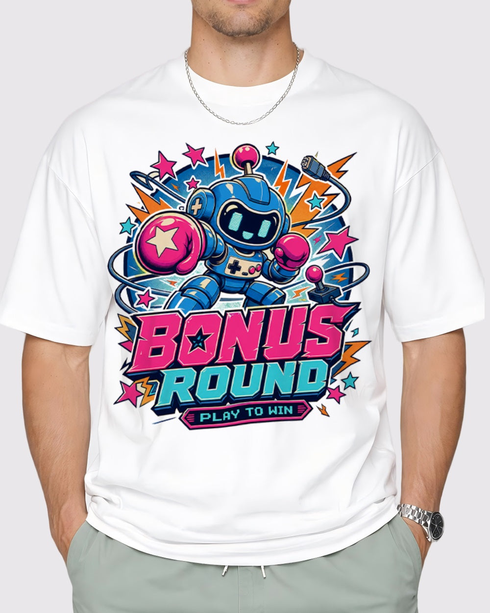 Bonus Round, Play To Win Streetwear Graphic T-Shirt, primary front view, image 1