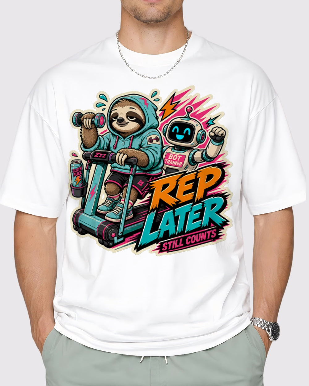 Bot Rep Later, Still Counts Streetwear Graphic T-Shirt, primary front view, image 1