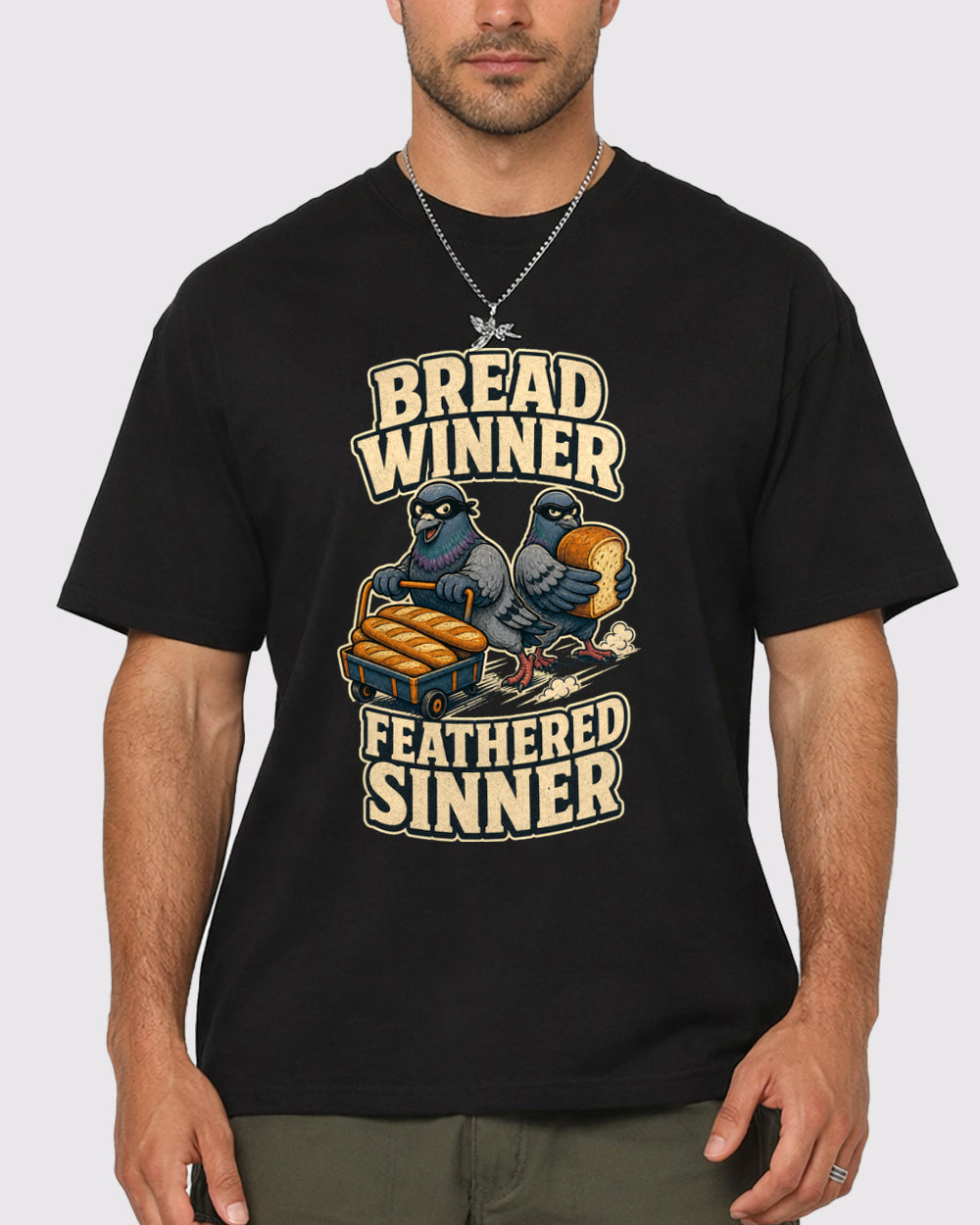 Bread Winner Feathered Sinner Animal Graphic T-Shirt, primary front view, image 1