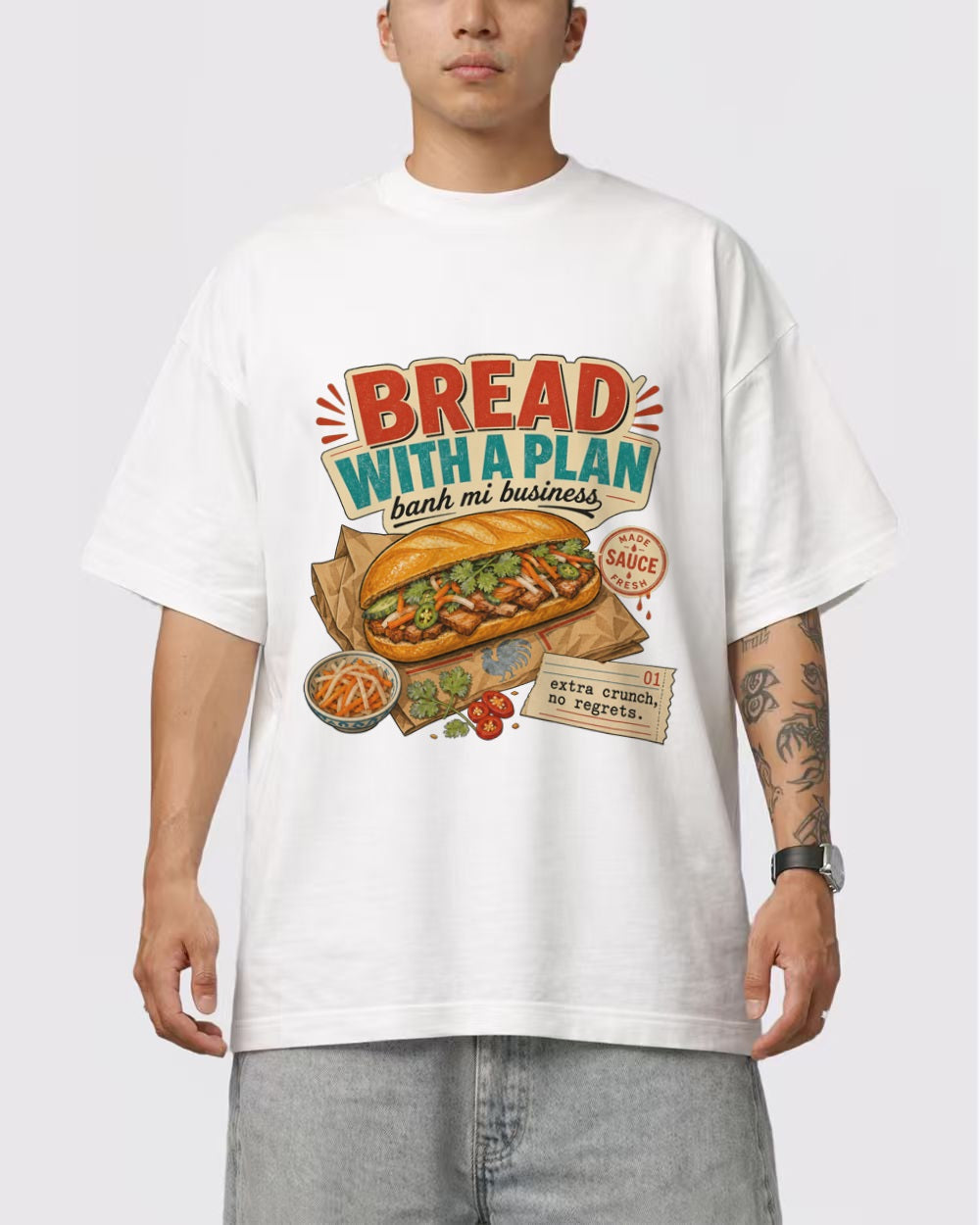 Bread With A Plan Food Graphic T-Shirt, primary front view, image 1