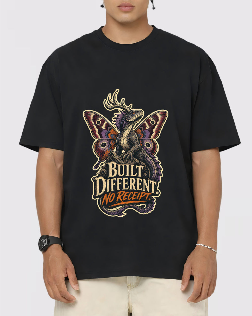 Built Different, No Receipt Dark Graphic T-Shirt, primary front view, image 1