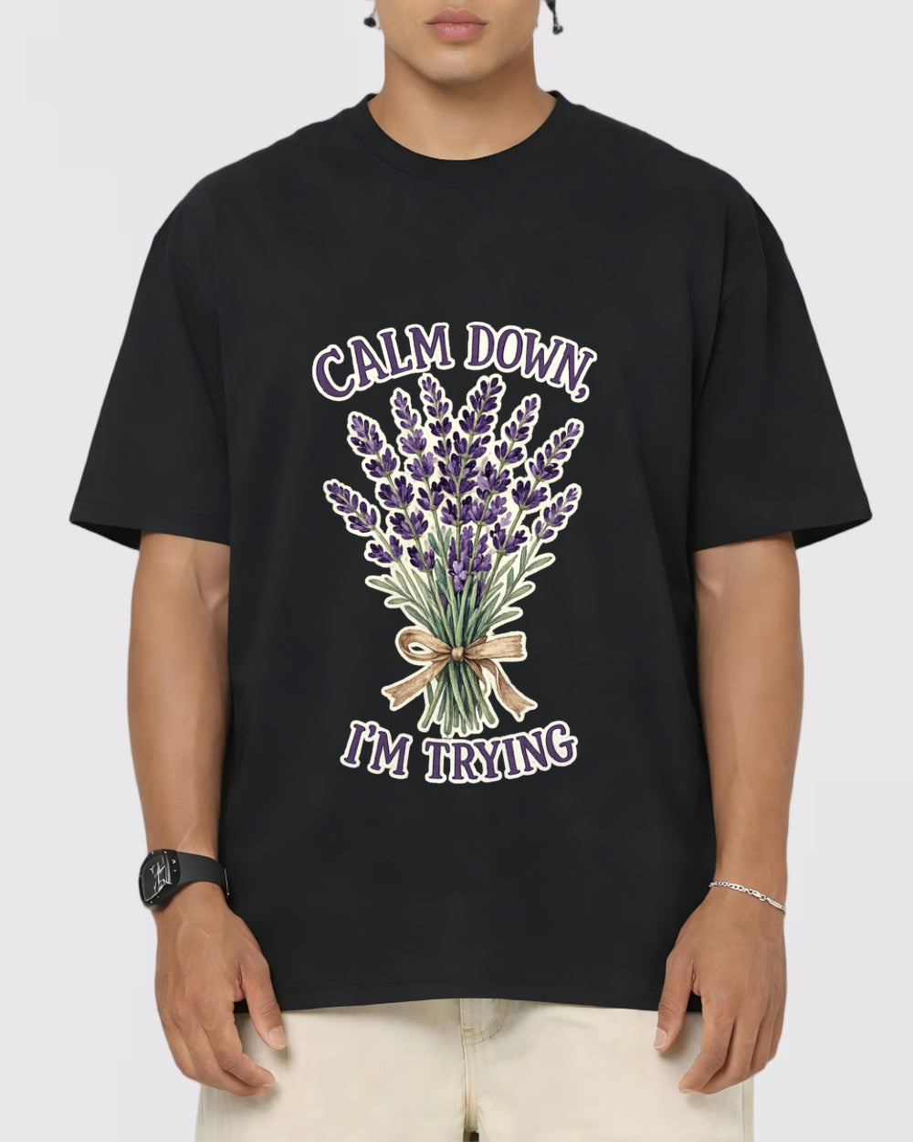 Calm Down I'm Trying Nature Graphic T-Shirt, primary front view, image 1