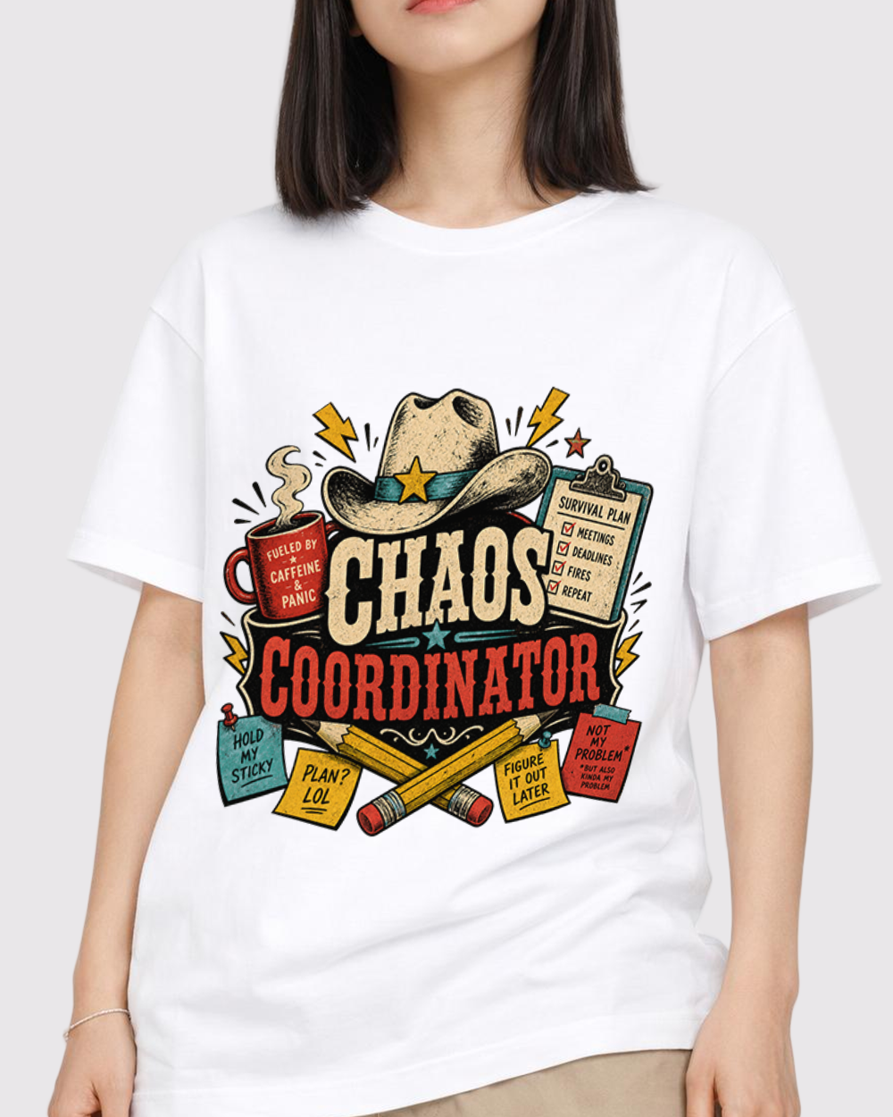 Chaos Coordinator Retro Graphic T-Shirt, primary front view, image 1
