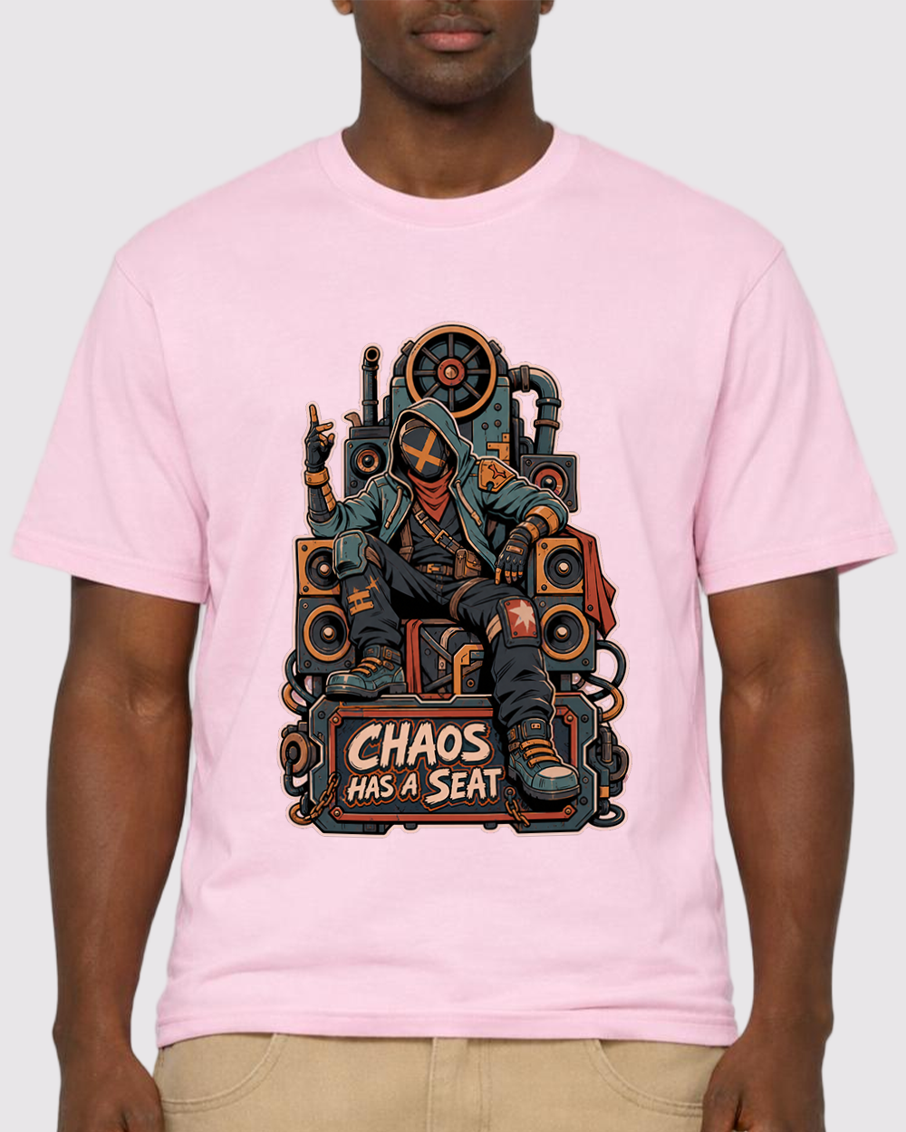 Chaos Has a Seat Retro Graphic T-Shirt, primary front view, image 1