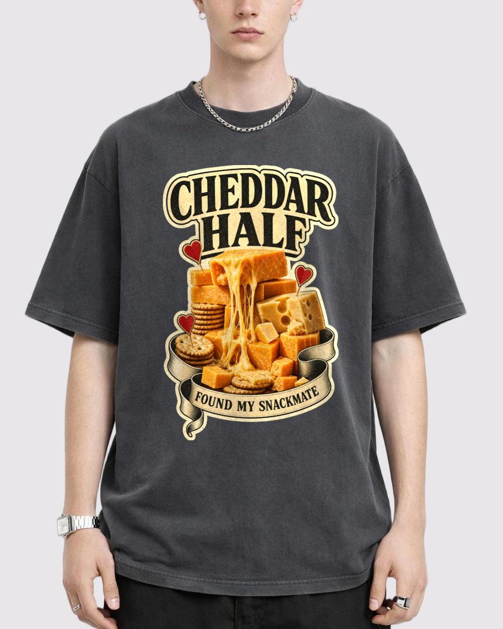 Cheddar Half Food Graphic T-Shirt, primary front view, image 1