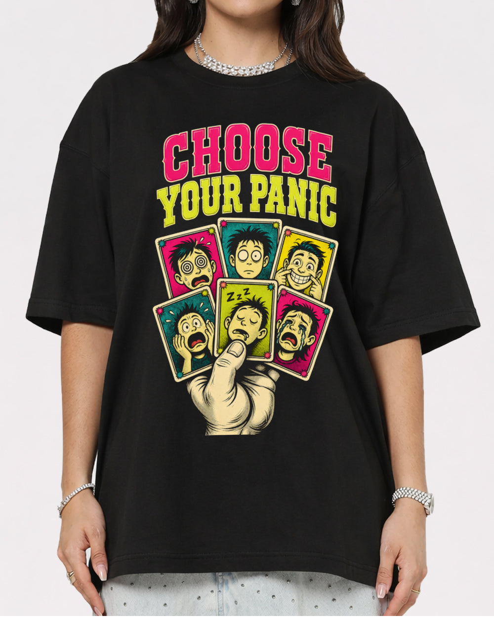 White Choose Your Panic Graphic T-Shirt primary front view 1 image