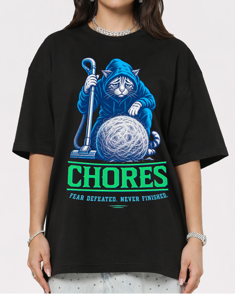 Chores Retro Graphic T-Shirt, primary front view, image 1