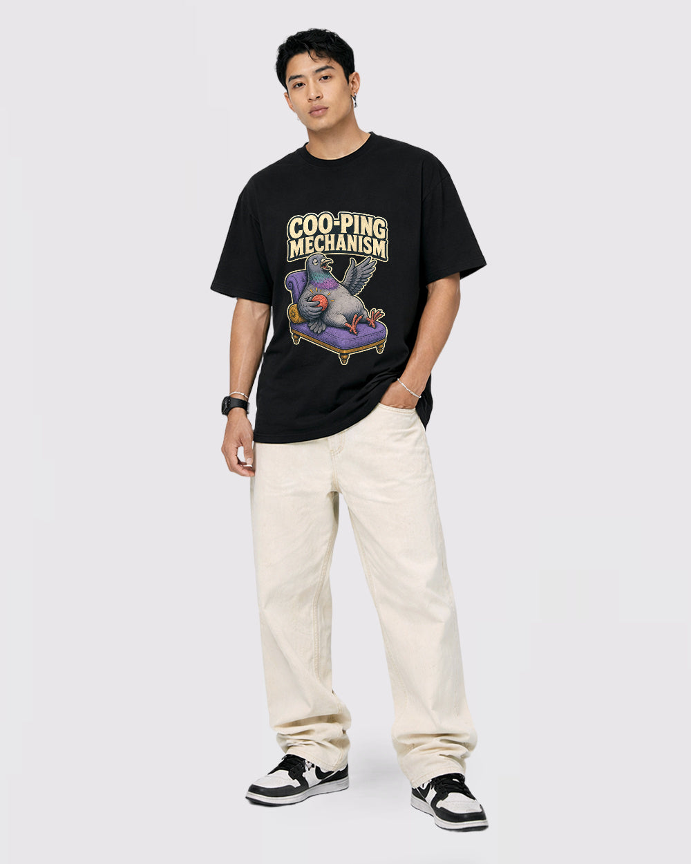 Coo-ping Mechanism Animal Graphic T-Shirt, full body fit view, image 2
