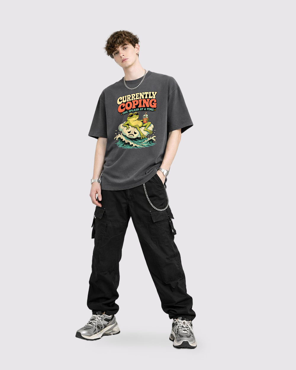 Currently Coping Animal Graphic T-Shirt, full body fit view, image 2
