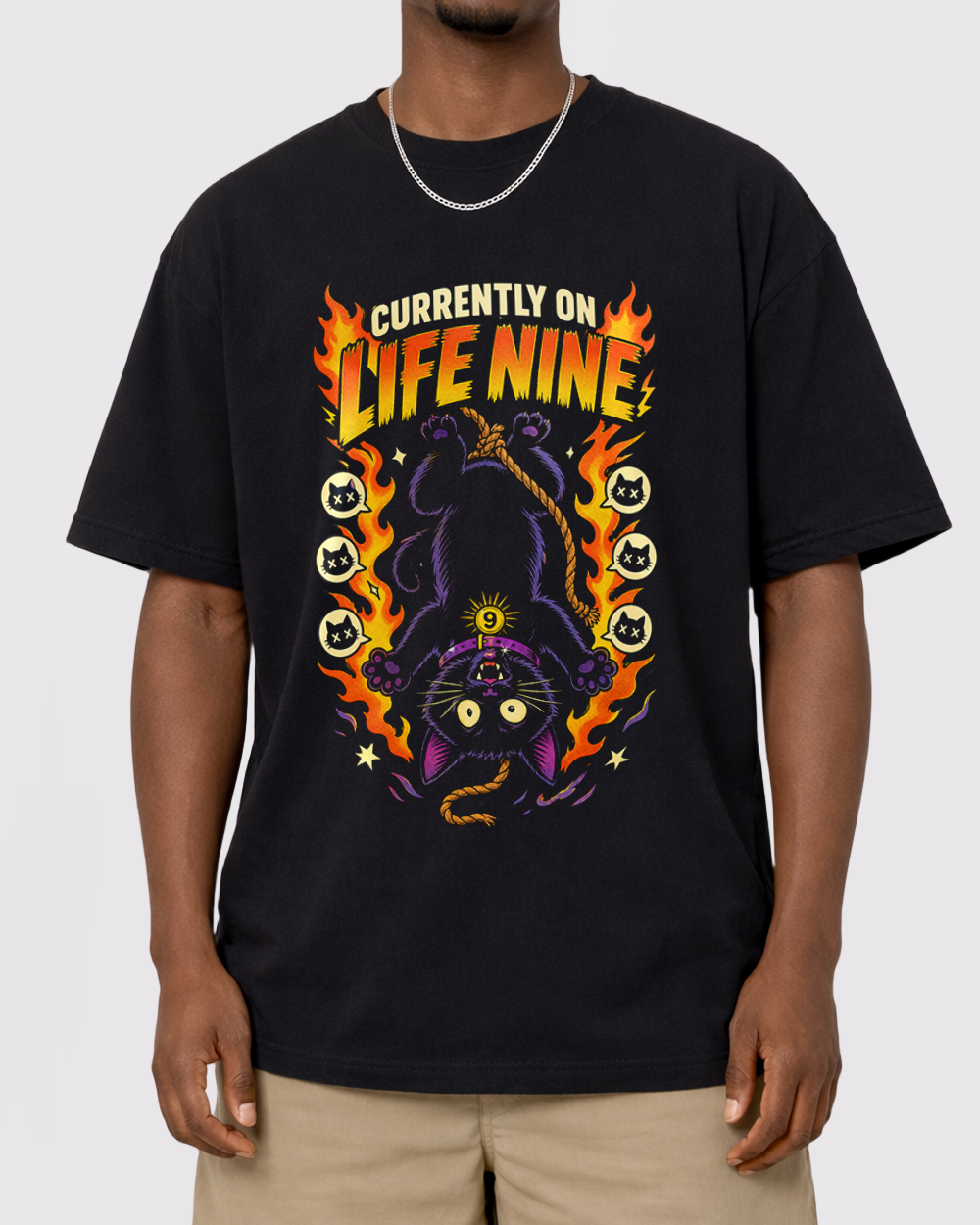 Currently On Life Nine Retro Graphic T-Shirt, primary front view, image 1