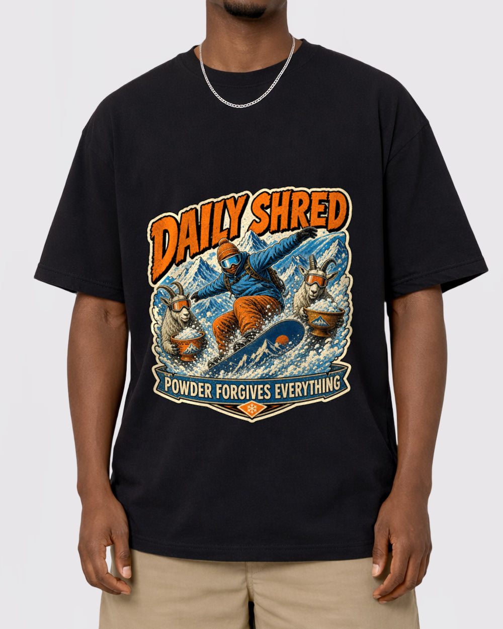 White Daily Shred Mountain Graphic T-Shirt primary front view 1 image