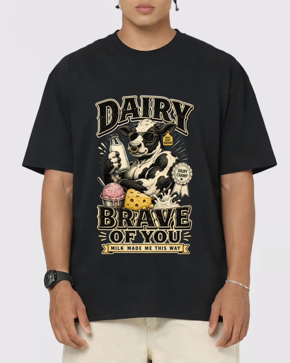 Dairy Brave Of You Food Graphic T-Shirt, primary front view, image 1