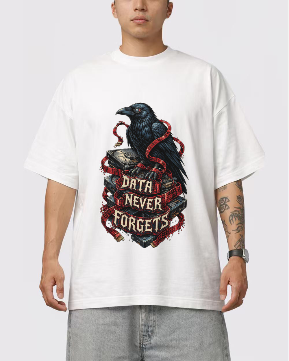 Data Never Forgets Dark Graphic T-Shirt, primary front view, image 1