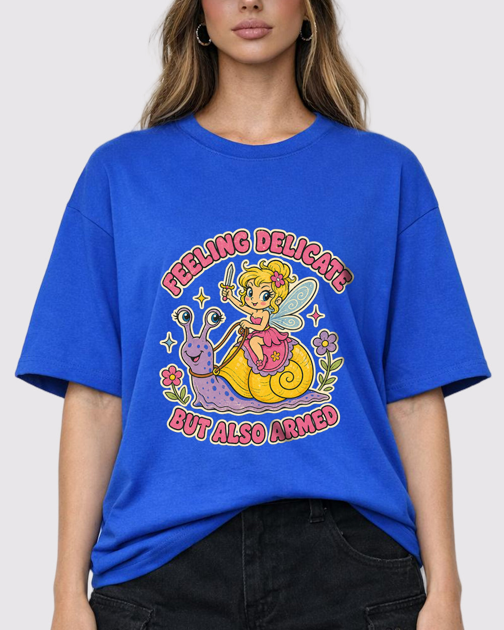 Delicate Feeling but Also Armed Pop Culture Graphic T-Shirt, primary front view, image 1