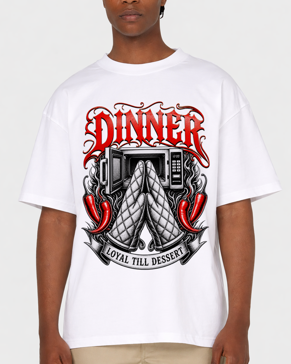 Dinner, Loyal Till Dessert Retro Graphic T-Shirt, primary front view, image 1