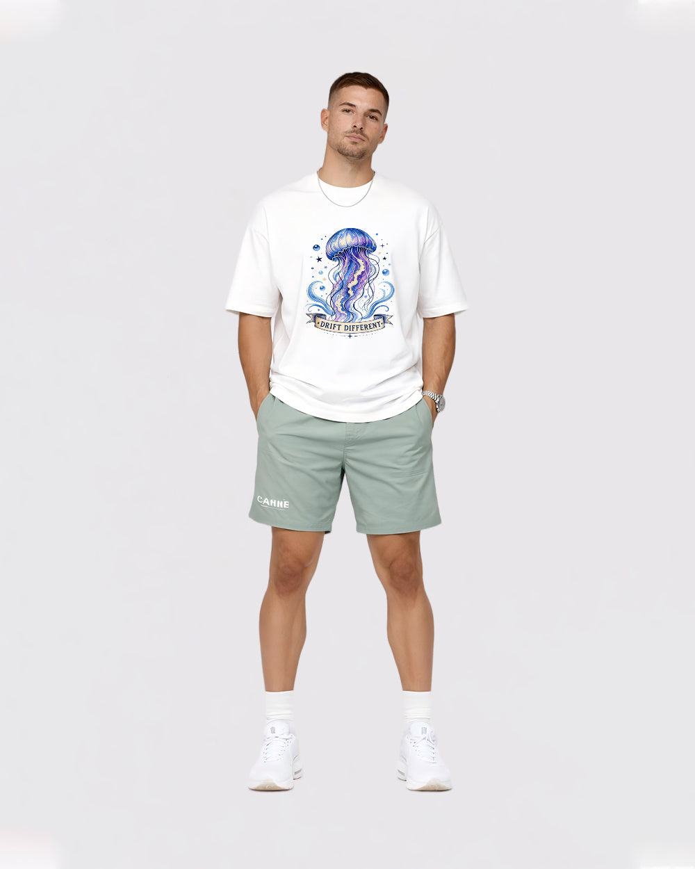 Drift Different Animal Graphic T-Shirt, full body fit view, image 2
