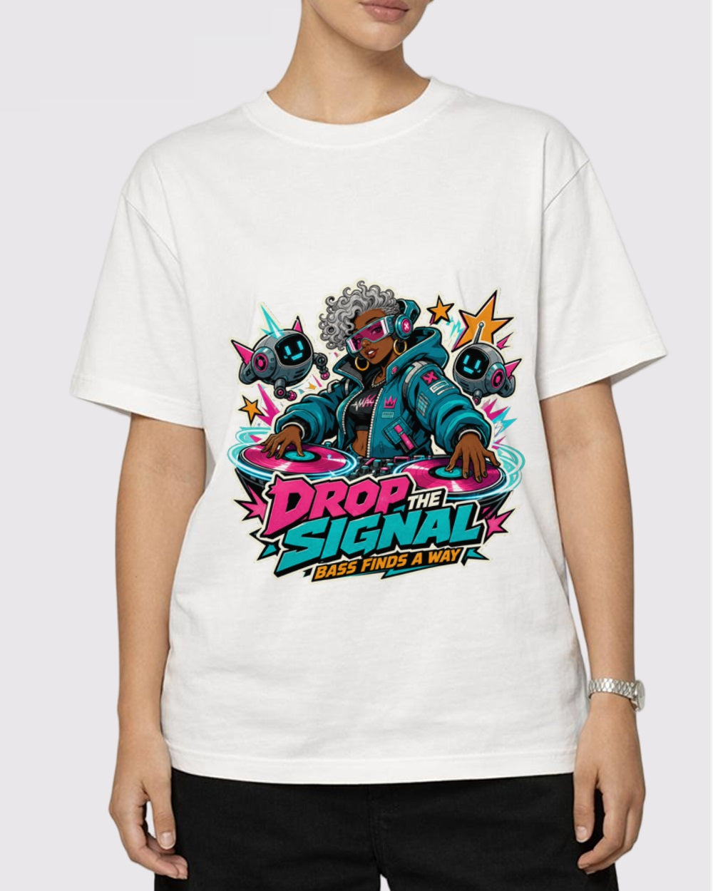 White Drop Signal Graphic T-Shirt primary front view 1 image