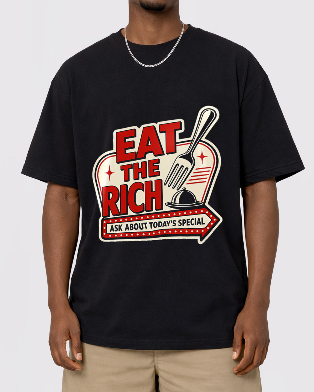 Eat The Rich, Today's Special Pop Culture Graphic T-Shirt, primary front view, image 1
