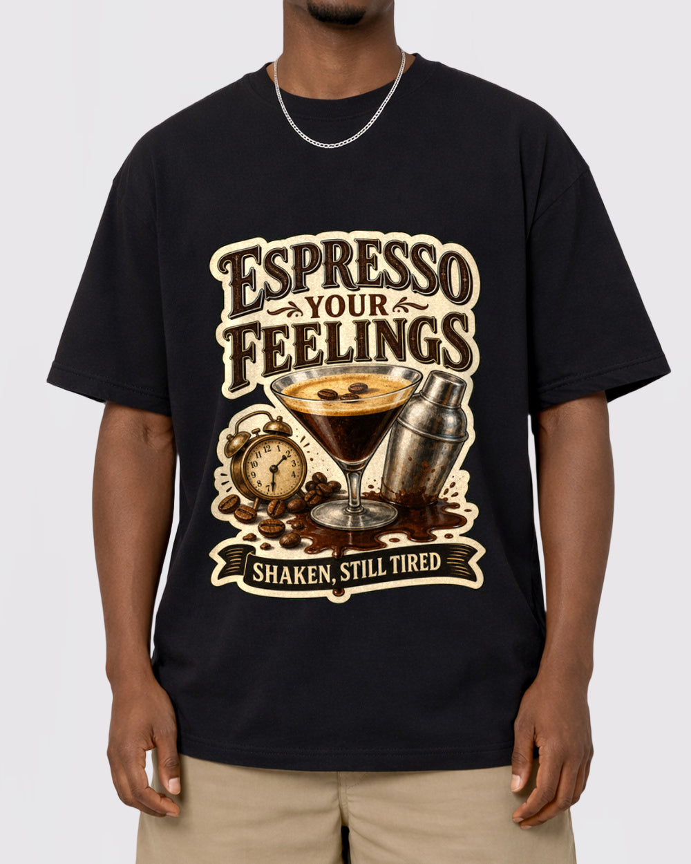Espresso Your Feelings Food Graphic T-Shirt, primary front view, image 1
