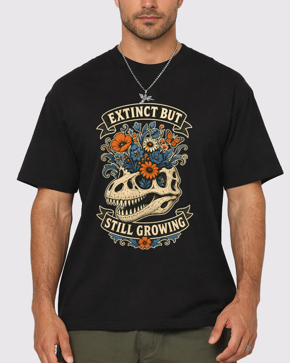 Extinct But Still Growing Dark Graphic T-Shirt, primary front view, image 1