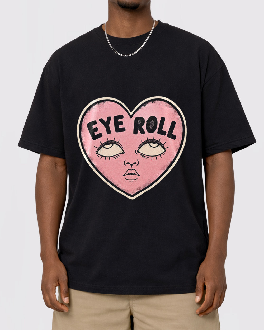 Eye Roll Pop Culture Graphic T-Shirt, primary front view, image 1