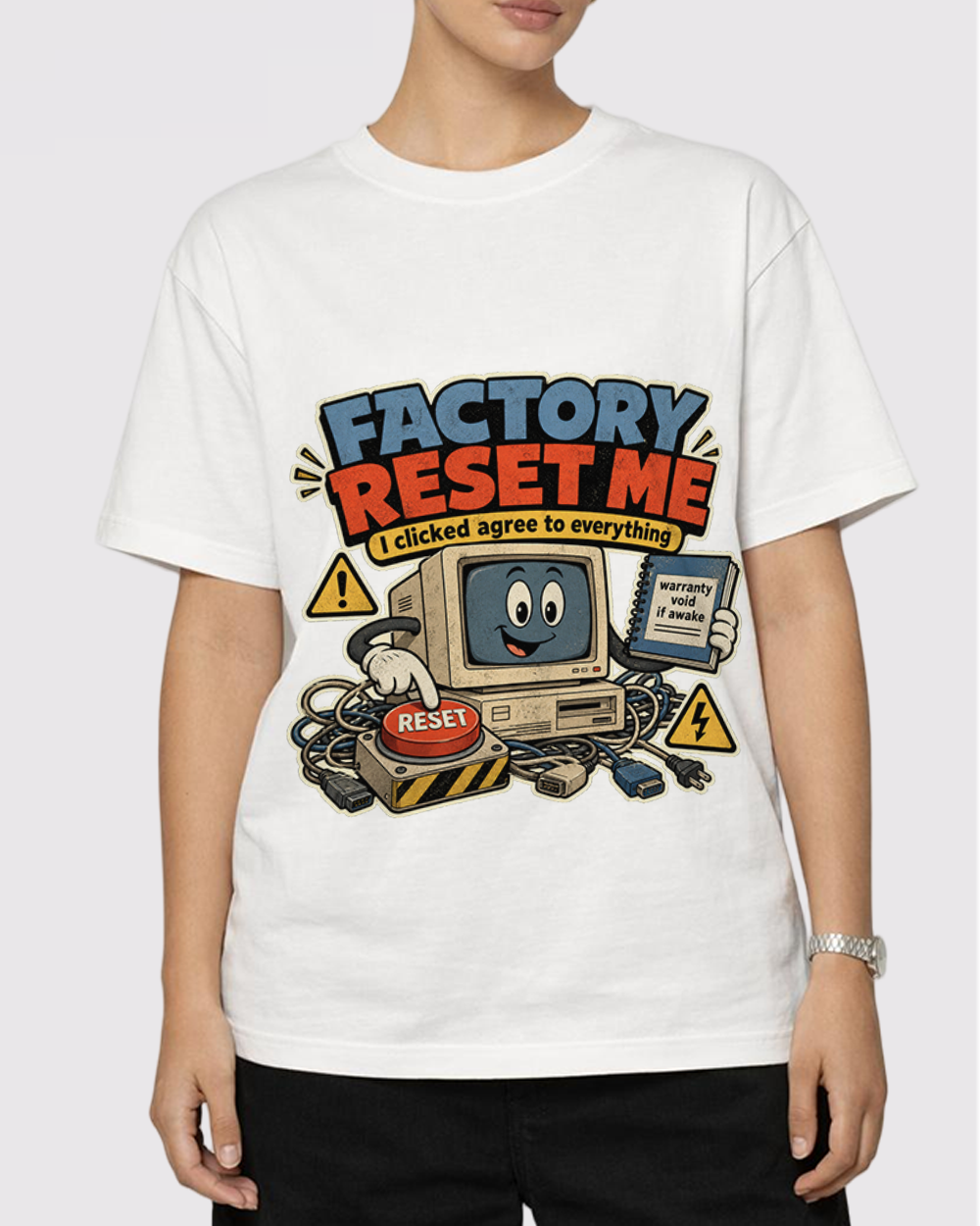 Factory Reset, Mind Reset Retro Graphic T-Shirt, primary front view, image 1