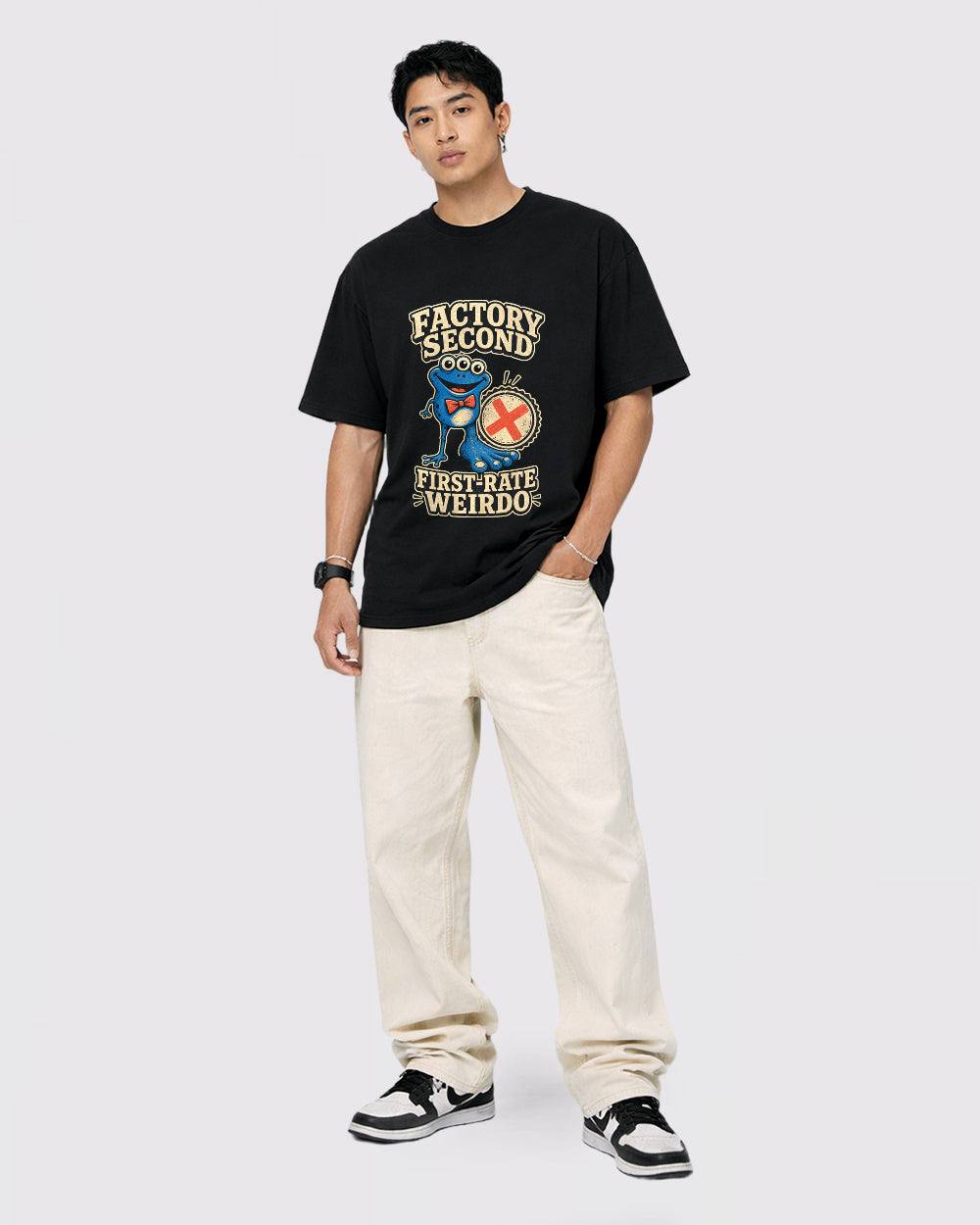 Factory Second, First Rate Weirdo Animal Graphic T-Shirt, full body fit view, image 2