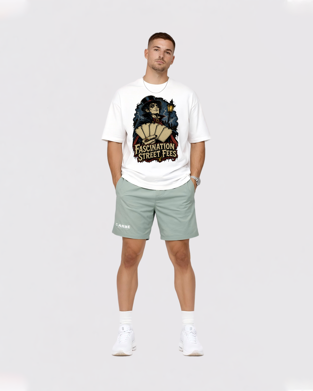 Fascination Street Fees Retro Graphic T-Shirt, full body fit view, image 2