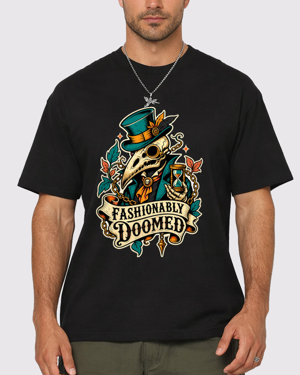 White Fashionably Doomed Graphic T-Shirt primary front view 1 image
