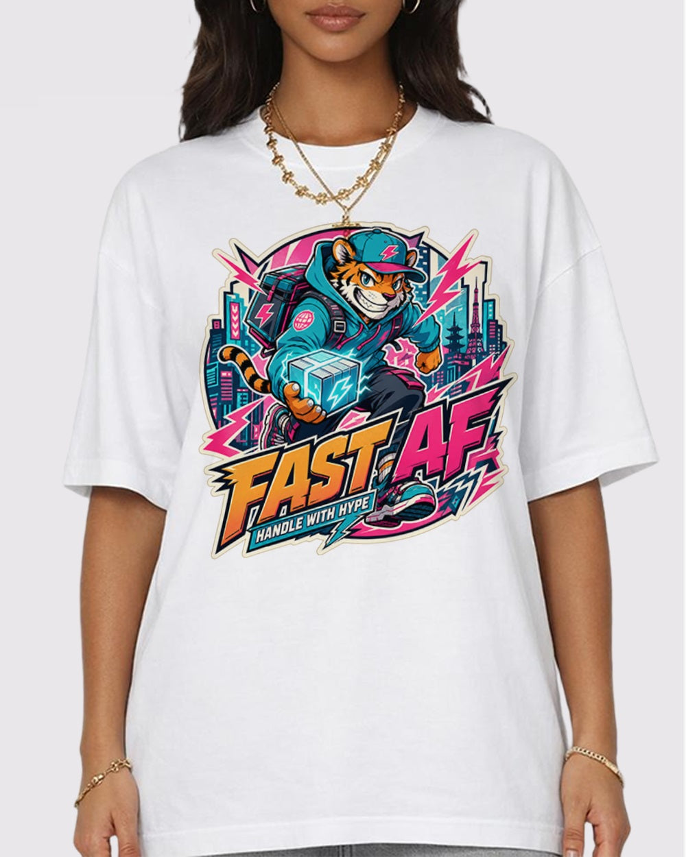 Fast AF, Handle With Hype Streetwear Graphic T-Shirt, primary front view, image 1