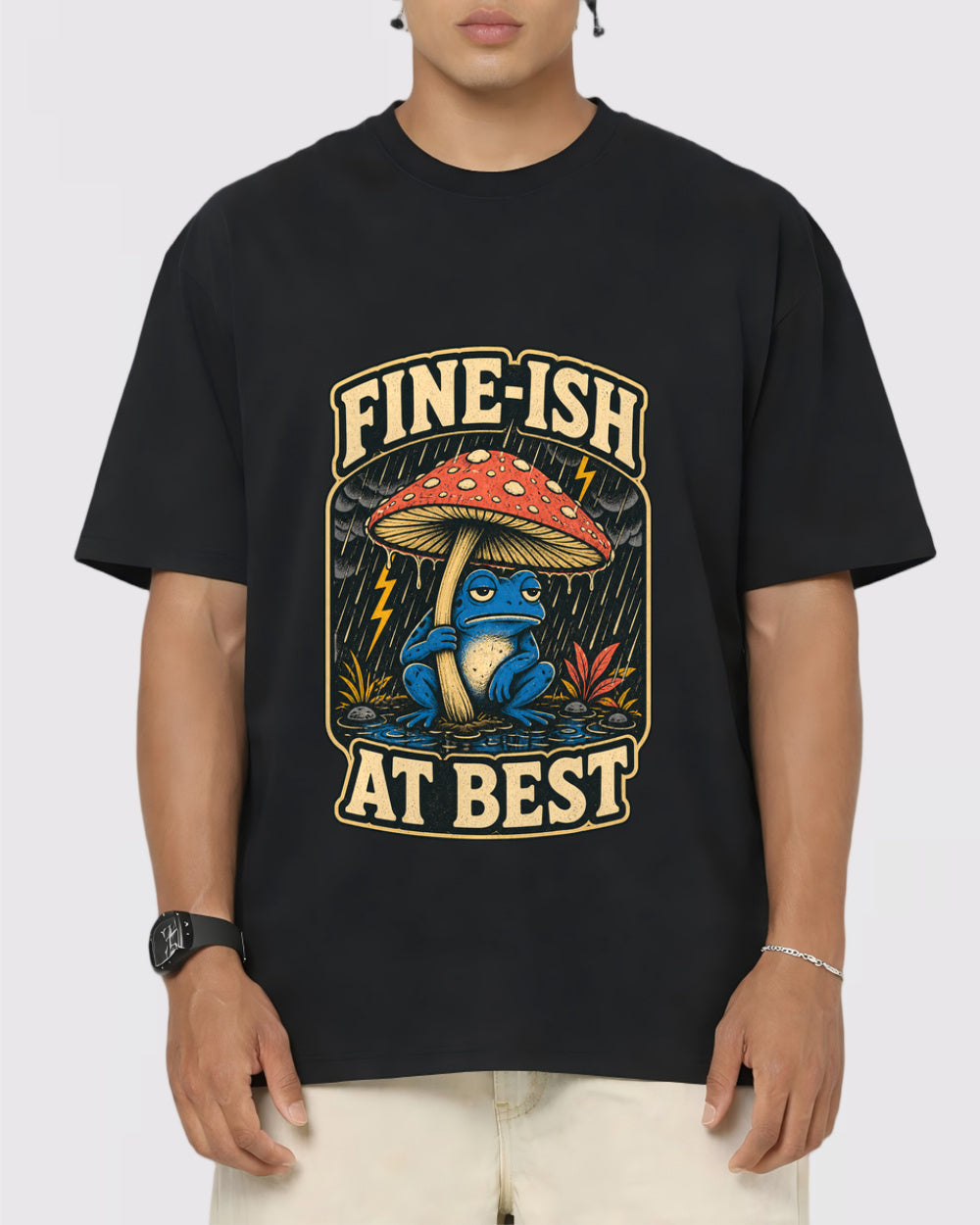 Fine-ish At Best Animal Graphic T-Shirt, primary front view, image 1